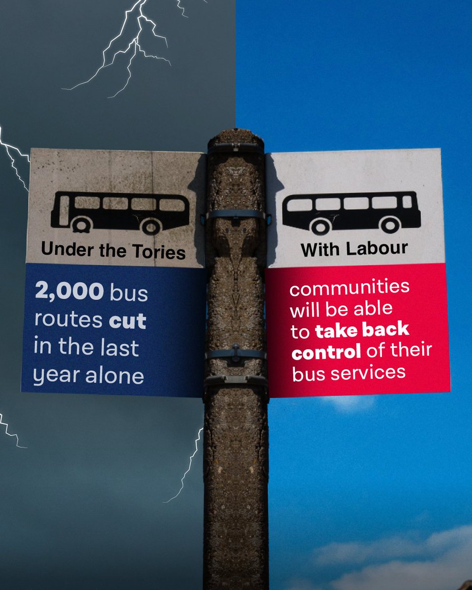 UKLabour's tweet photo. You wait ages for a bus… and then the Tories cut them all. https://t.co/IRyTFr8Hi6