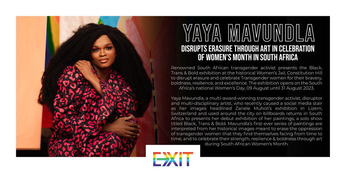 exitnewspaper's tweet image. YAYA MAVUNDLA DISRUPTS ERASURE THROUGH ART IN CELEBRATION OF WOMEN’S MONTH IN SOUTH AFRICA
@YayaRSA
@theotherfoundation
#queer #EXIT #EXITNEWSPAPER #gay #lgbtg #lgbtqia #pride
Read more here:
exit.co.za/2023/08/08/yay…
