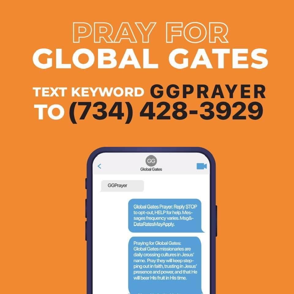 Would you join with believers from across the world in praying today and every week for the missionaries and ministries of Global Gates?