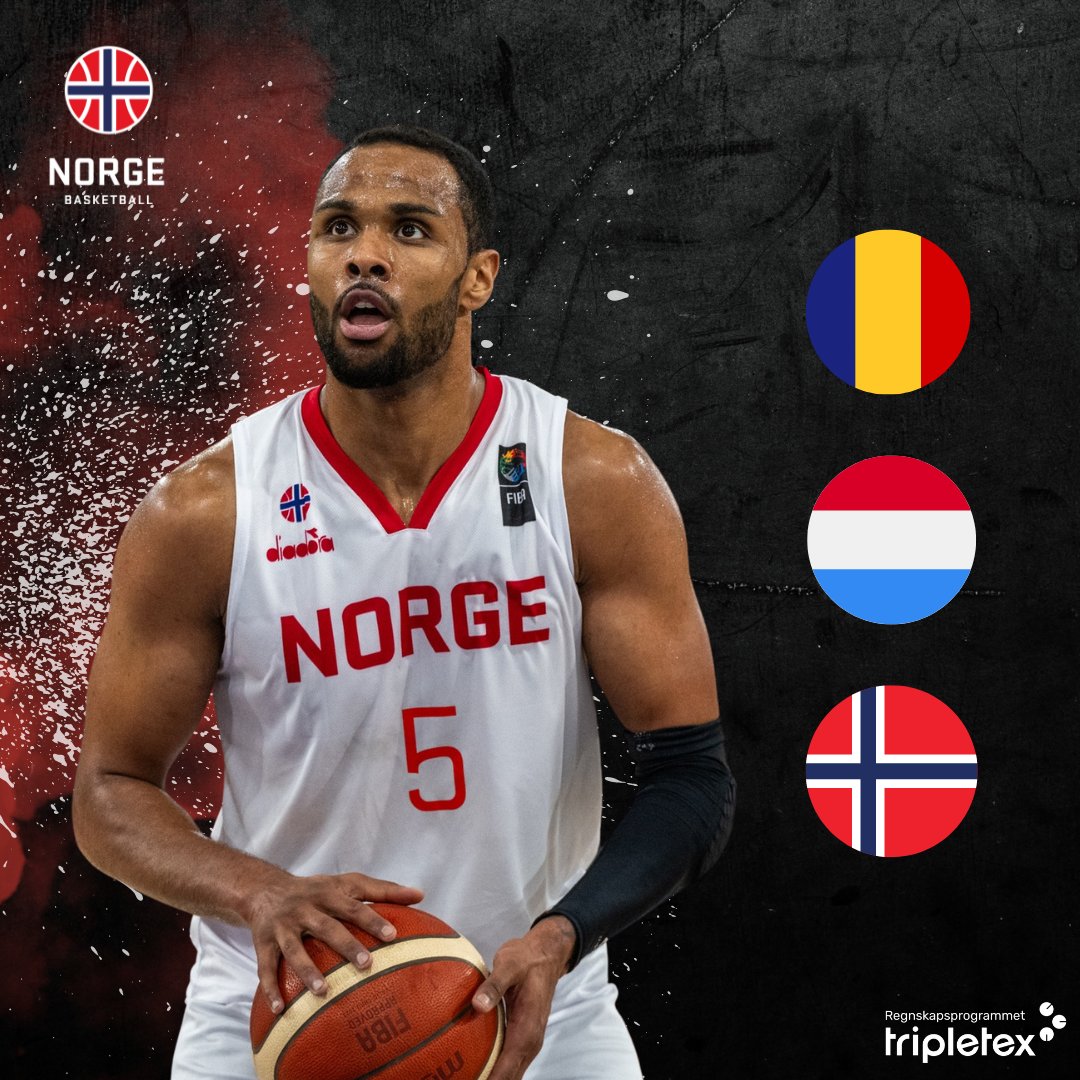 basketnorge's tweet photo. Det norske herrelandslaget har akkurat spilt to forrykende kvalifiseringskamper i Varner Arena! Nå er de trukket i gruppe med Romania og Luxemburg i prekvalifiseringen til VM! Den begynner i februar. Heia Norge!!
#teamnorwaybasketball #heianorge #tripletex #bambusa https://t.co/pmPwRs7LOM