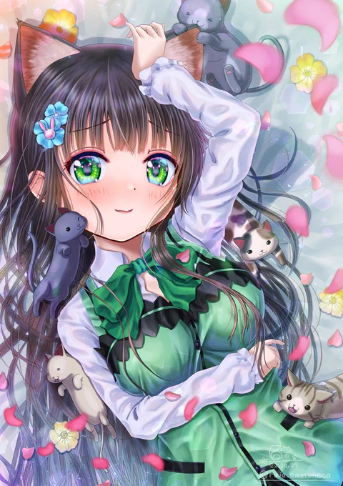 ごちうさネコミミまとめ ご注文はうさぎですか? リゼココア千夜シャロ チノちゃんは別にあります #イラスト #gochiusa
