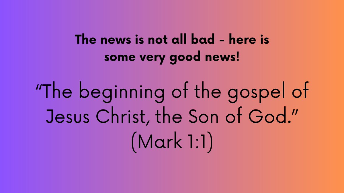 The News Is Not All Bad!
#goodnews #good #news #mark #gospelofmark #bible #shorts #aimingforjesus