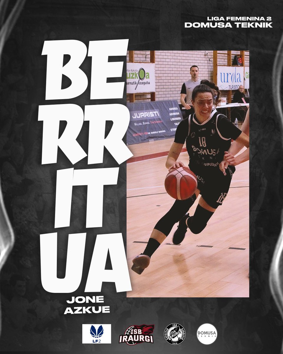 ✅ BERRITUTA

✍🏻 Jone Azkue (1995)

📍 Bilbo (Bizkaia) 

🏀 Domusa Teknik ISB 2023/2024