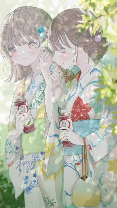 アサヒ飲料様にて開催されるコンテストのお手本を描かせて頂きました。  #和紅茶姉妹イラコン祭り #アンバサダー