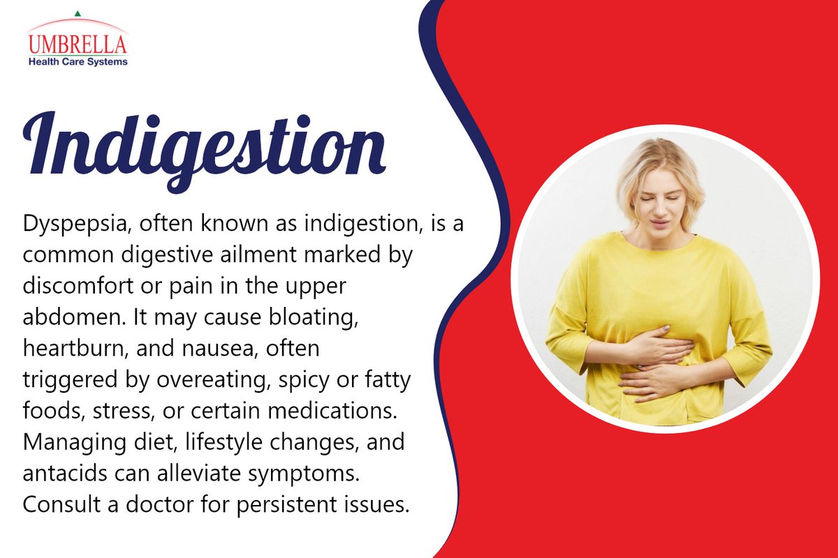 umbrellahcs's tweet photo. Indigestion can be pain or discomfort in your upper abdomen (dyspepsia) or burning pain behind the breastbone (heartburn).
#Indigestion https://t.co/dHARfodHrg