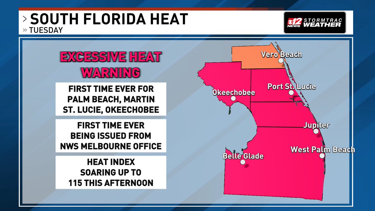 LoleskyWX's tweet image. Bookmark today for south Florida weather history

#flwx #ExcessiveHeatWarning #summer #hot #heat