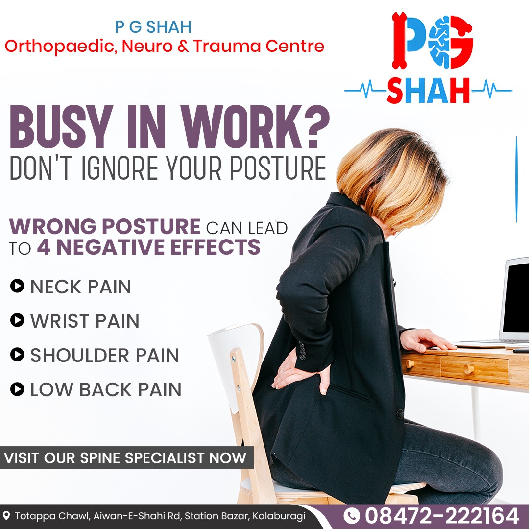 To learn more, come see us at P G SHAH HOSPITAL. Call us at 847-222-2164 to meet our experts now.

#neckpain #wristpain #shoulderpain #lowbackpain #spineinjury #ligamentsprain #pgshah