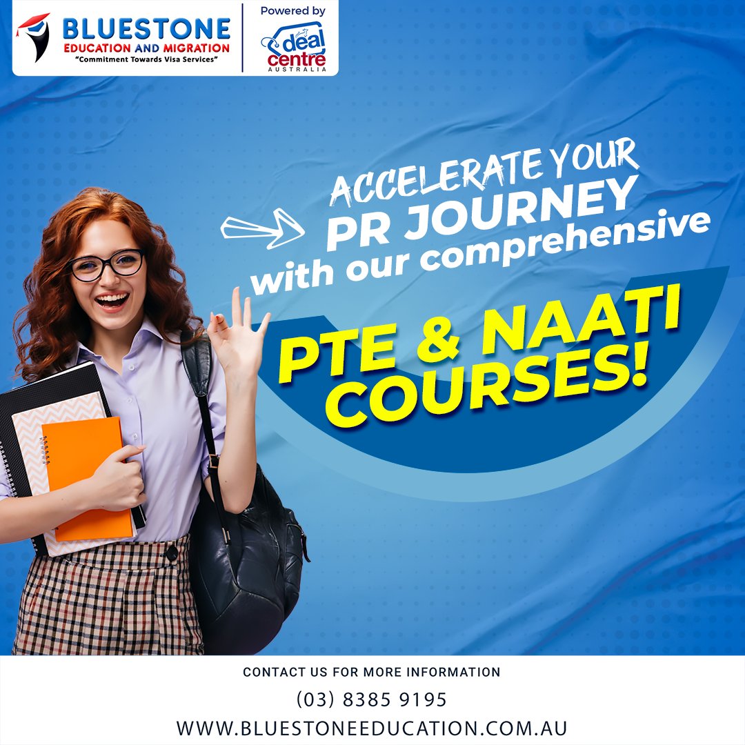 Make way for PR in Australia!
Our PTE and NAATI courses will get you there! 📚💼
Call us: +61 (03) 8385 9195

#AustralianPR #studyabroad #PTE #NAATI #successjourney #australia #PermanentResidencyAustralia #permanentresidency #ptepreparation #PTEExam