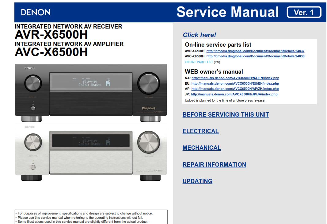 RepairPROtm's tweet photo. Denon AVR X6500H AVC X6500H AV Receiver Service Manual &amp; Repair Guide https://t.co/5oB949w5sp https://t.co/yrKzgAuvH7