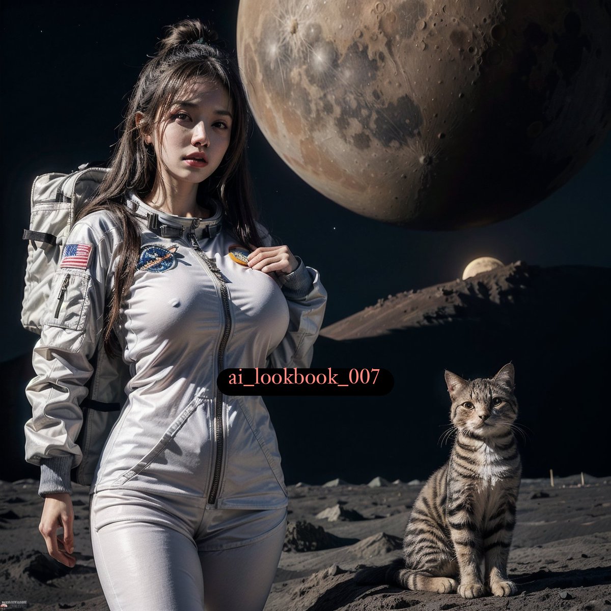 IO_olivia7's tweet photo. beautiful astronaut girl with cat taking photo on the surface of the moon🙂
#AIart #AIグラビア #AIgirl #AI美女 #AIArtwork #aigenerated #ai #anime #animegirl #rtx4090 #KoreanDrama #Indonesia #hijabsange #hijab #hijabbinal #hijabcrot #NFTCommuntiy #MoonX #NASA #catgirl #moonlight https://t.co/fox3JeVrJy