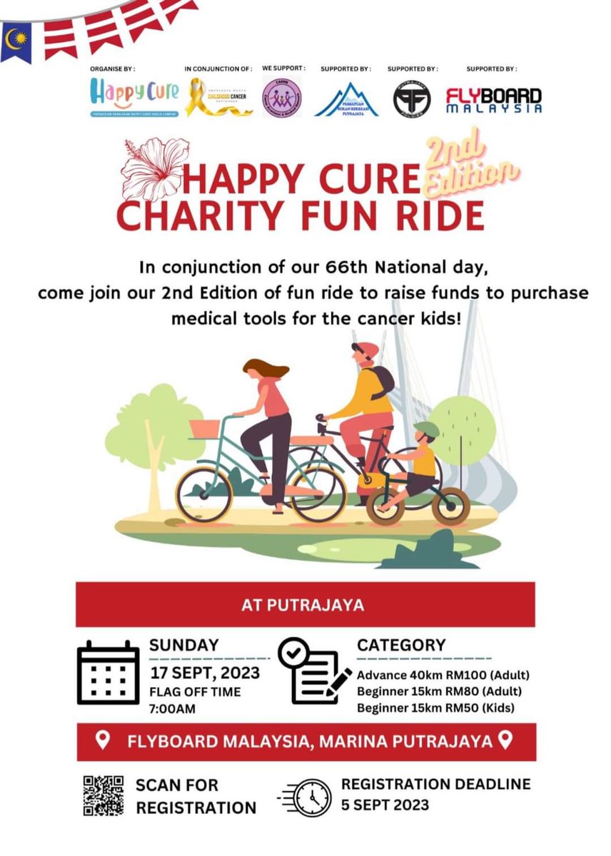 wawaiskandar's tweet image. Highly appreciated if u guys can spread this around. Come and help us to raise fund for the cancer kids in need 🙌🏼. Hey, u'll get some awesome goodies come with the fee. Suggested route : Bunga Raya 🌺 #CancerKids #RaiseFund #CharityRide #HappyCure #PutrajayaFoldies