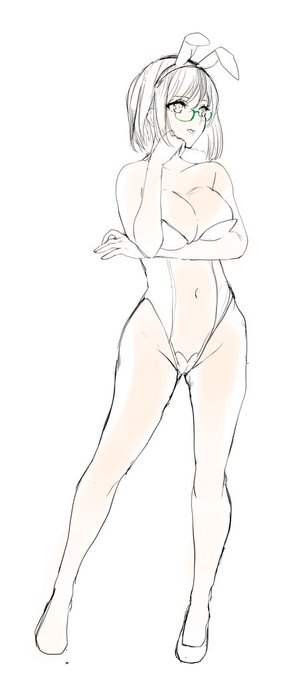 バニー霧島のラフ
この霧島は可愛くなる気がする!

ってか
サーチバンがずーと解けない。
健全なのになぜ🤔 