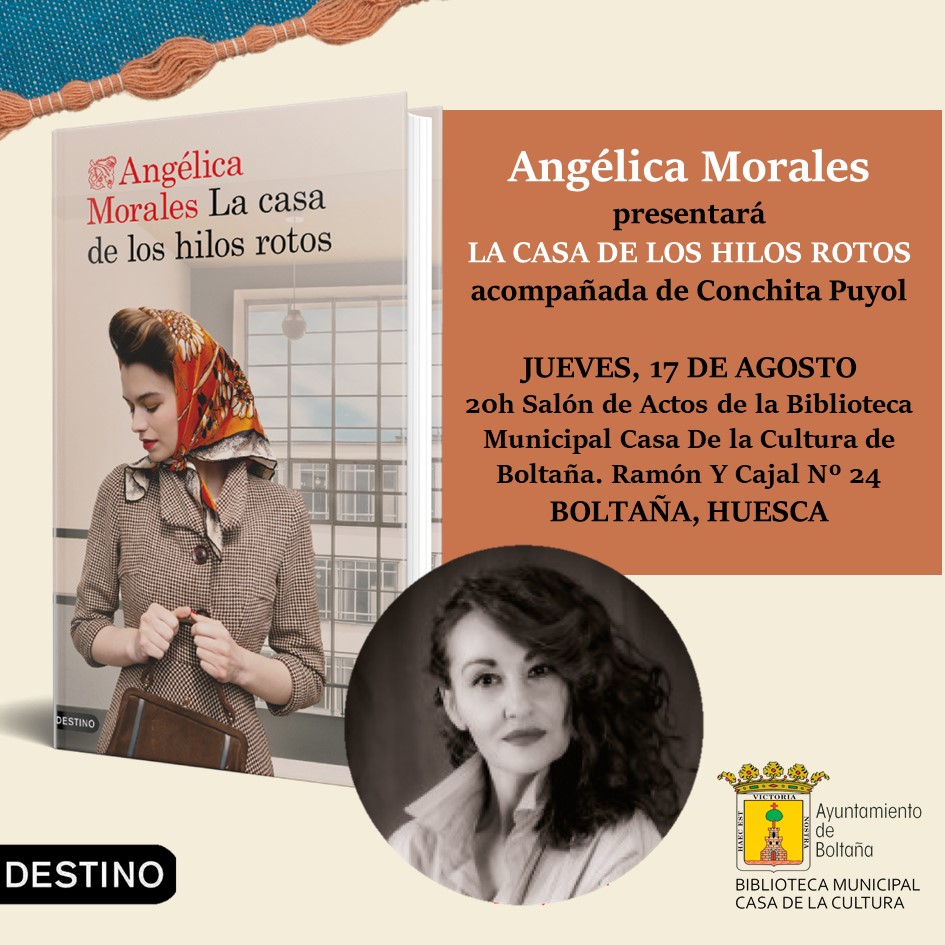 poeta_angelica's tweet photo. Para los que estéis cerquita os comunico que el próximo jueves 17 de agosto presentaré "La casa de los hilos rotos" @EdDestino  @Planetadelibros en la preciosa Boltaña.
Os espero a todos con alegría. https://t.co/AfzuZfwVQx
