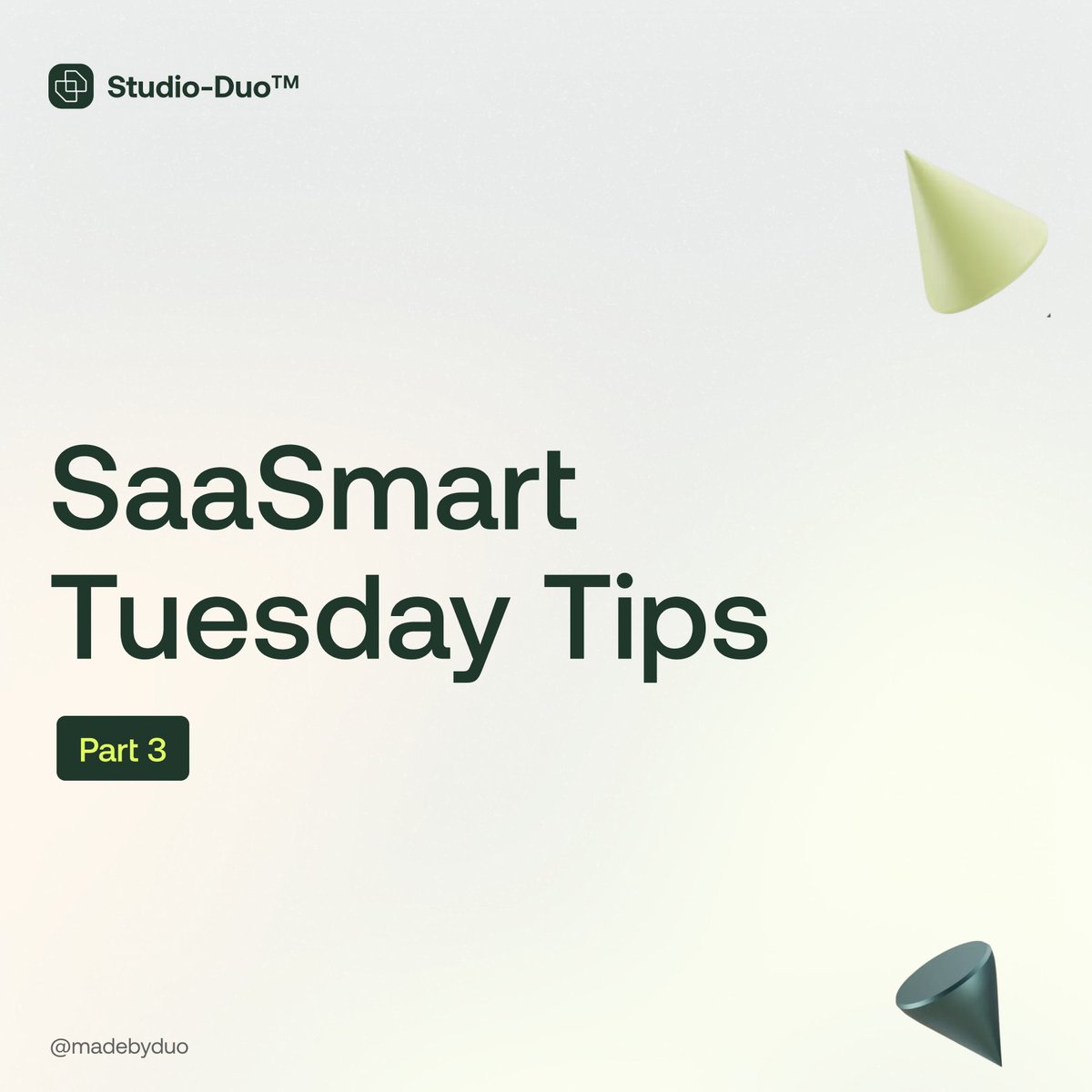 madebyduo's tweet photo. π Join SaaS Tuesday Tips for entrepreneurial success to get your SaaS business started!
Part 3οΈβ£
Follow now and comment "SaaSmart complete" for the full tip! π
#SaaSmart #SaaS #Entrepreneurship https://t.co/HeCGvbOxBJ