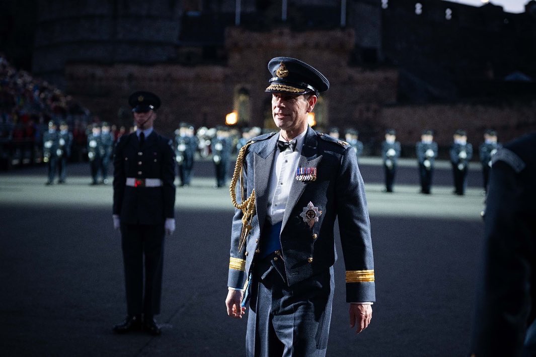 The Duke and Duchess of Edinburgh (@bagshotpark) on Twitter photo As Honorary Air Commodore of <a href="/RAFWaddington/">RAF Waddington</a>, The Duke of Edinburgh attended <a href="/EdinburghTattoo/">Edinburgh Tattoo</a> last night.
Established in 1950, the Royal Edinburgh Military Tattoo usually takes place every year in August on the Esplanade of Edinburgh Castle, to a live audience of 220,000. As Honorary Air Commodore of <a href="/RAFWaddington/">RAF Waddington</a>, The Duke of Edinburgh attended <a href="/EdinburghTattoo/">Edinburgh Tattoo</a> last night.
Established in 1950, the Royal Edinburgh Military Tattoo usually takes place every year in August on the Esplanade of Edinburgh Castle, to a live audience of 220,000.