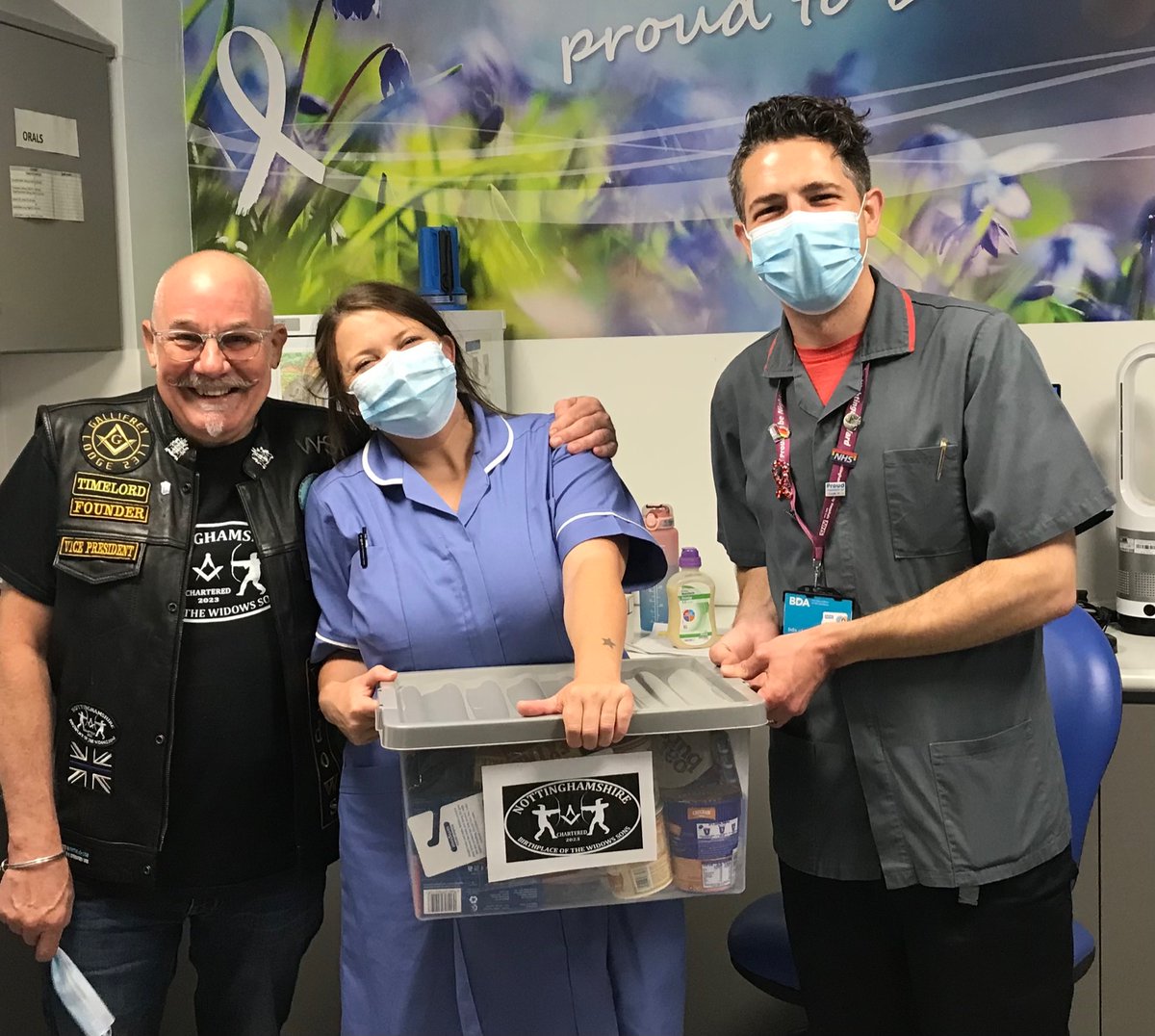 <a href="/NightingaleNUH/">Nightingale Ward NUH</a> <a href="/NUHNutrMatrons/">Essential Nutrition Matrons</a> 
<a href="/time_lord60/">Time Lord</a> 
Thankyou so much to Dale for his hand delivered patient box. Full of treats for our patients. This kind donation was from the widowson masonic biker association ❤️#kind