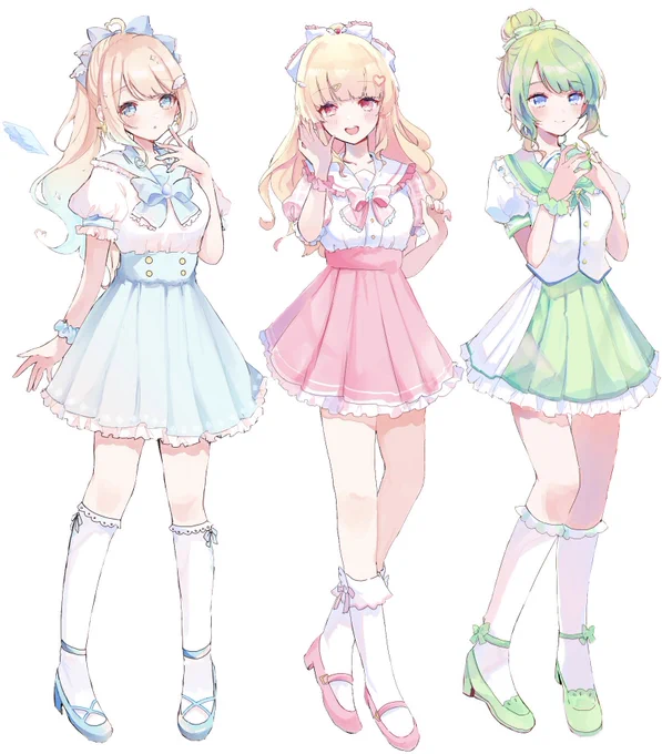 こちら7名の衣装デザイン・立ち絵を制作させて頂きました!