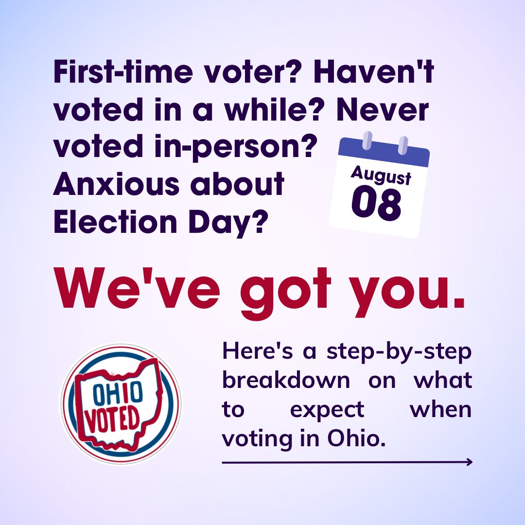 TODAY is Ohio's Special Election! 🗓️🗳️

This may be many folks' first election, first time voting in person, or first time voting in a long while. Whether it's your first or fiftieth time, here's what you can expect to see at the polls! 🧵⤵️