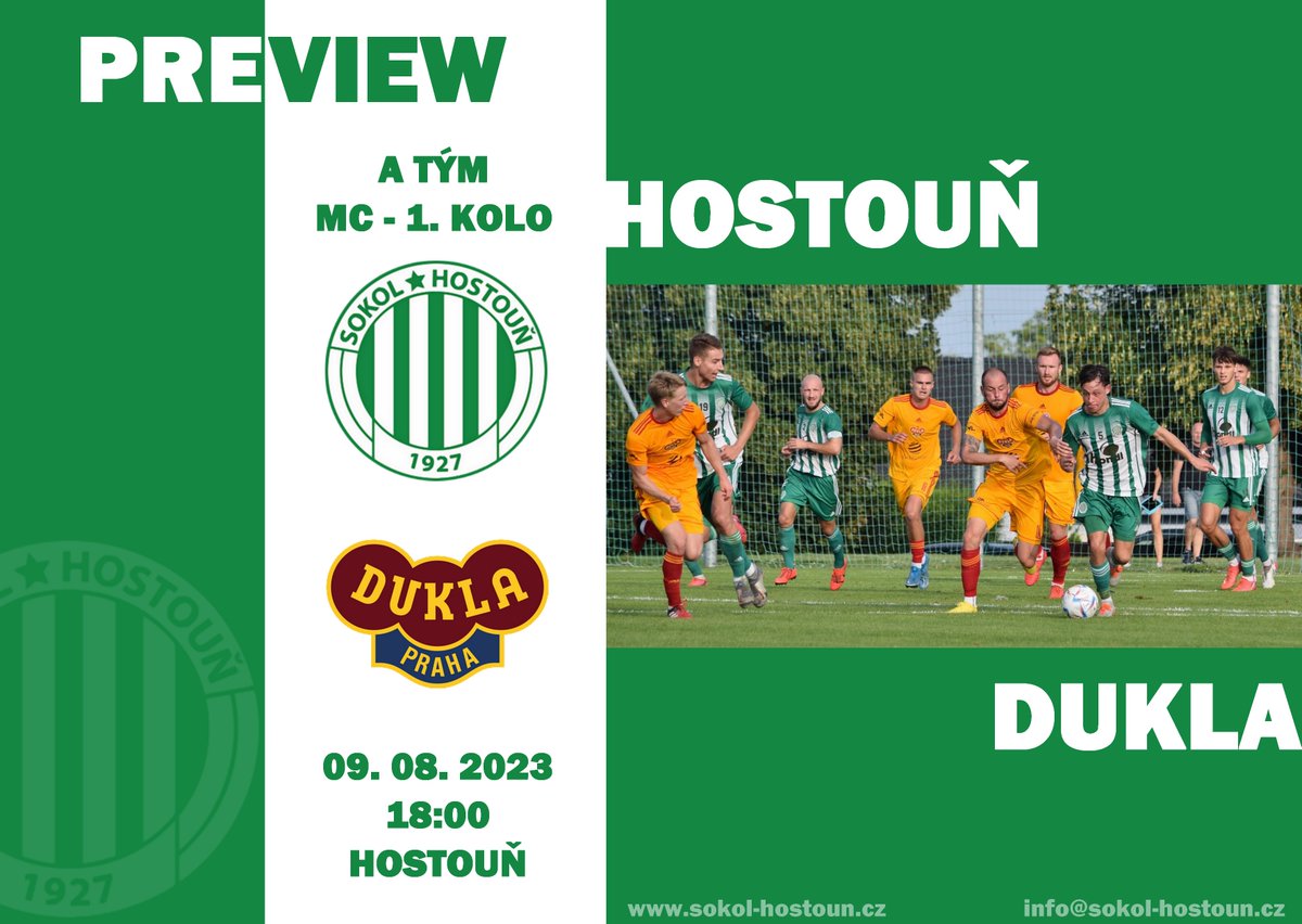 ⚽️ 🅟🅡🅔🅥🅘🅔🅦 Stadion Vojtěcha Zeithamla bude dějištěm dalšího velkého zápasu... ➡️ bit.ly/4459DRT

🏆 MOL Cup - předkolo
🆚 FK Dukla Praha
🏟️ Stadion Vojtěcha Zeithamla
📅 9. 8. 2023
🕰️ 18:00
📺 ČT Sport