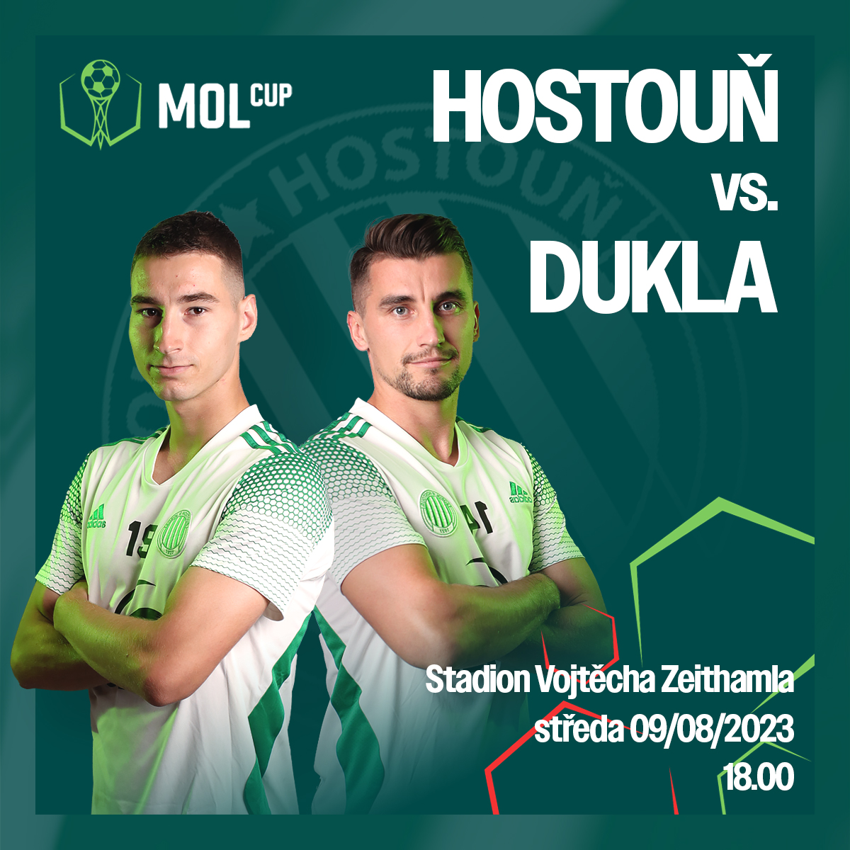 🅓🅝🅔🅢 🅗🅡🅐🅙🅔🅜🅔 💚🤍

🏆 Mol Cup - 1. kolo
🆚 <a href="/FKDuklaPraha/">FK Dukla Praha</a> 
🏟️ Stadion Vojtěcha Zeithamla
📅 9. 8. 2023
🕰️ 18:00
📺 <a href="/sportCT/">ČT sport</a>