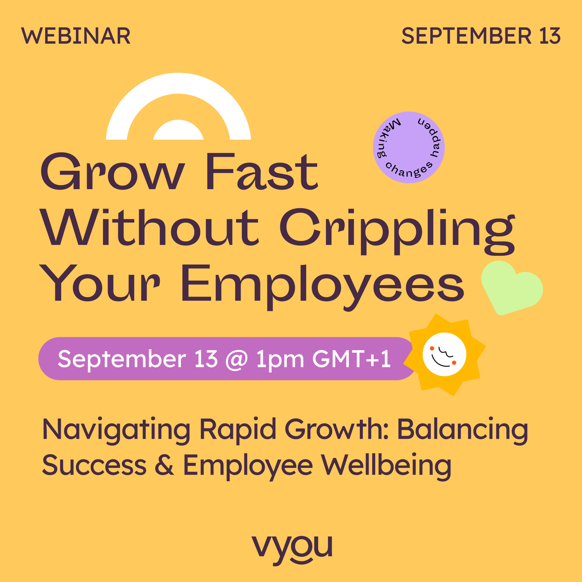 Are you seeking a wellbeing solution but don't know where to start?
Our upcoming webinar, "Grow Fast without Crippling Your Employees," has got all the answers you need.

🌐 Register now to secure your spot! bit.ly/3rZzu0q

#CoachCasts #EmployeeWellbeing