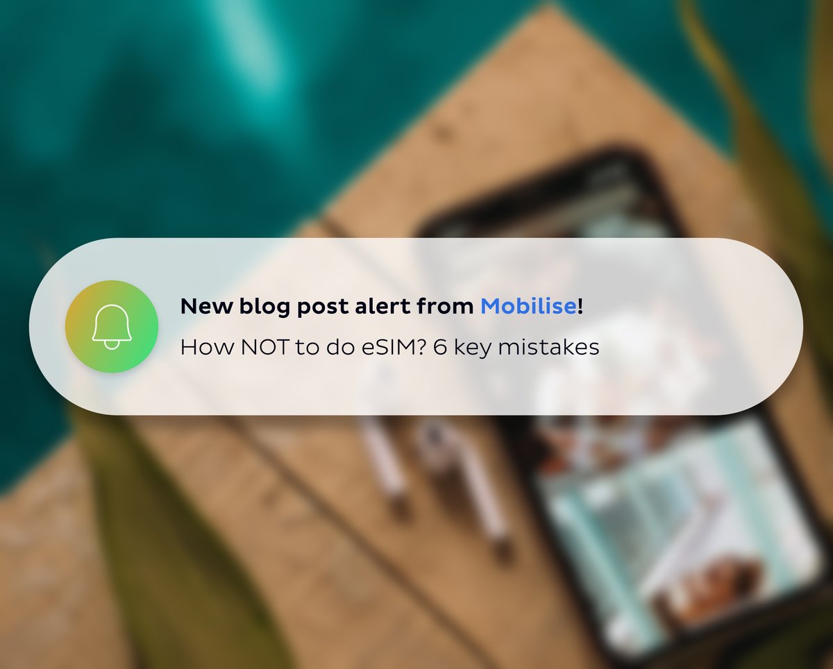 MobiliseGlobal's tweet image. With eSIM growing in popularity, more and more companies are launching #eSIM offerings.
In our latest blog, we've highlighted the 6 key mistakes during the eSIM onboarding journey to avoid! Click here to find out more: 🔗 buff.ly/3KwxseO
#EmbeddedConnectivity #CX