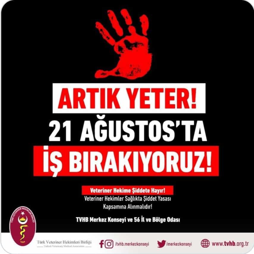 Veteriner Hekime Şiddete Hayır !

21 Ağustos’ta iş bırakıyoruz.