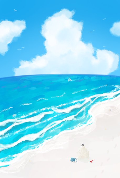 「blue sky waves」 illustration images(Latest)