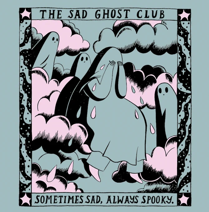 y'all I am SO stoked about these tees omg. They're pre-order only until September and there's 10% off this week with the code NEWSTUFF10 - thesadghostclub.com