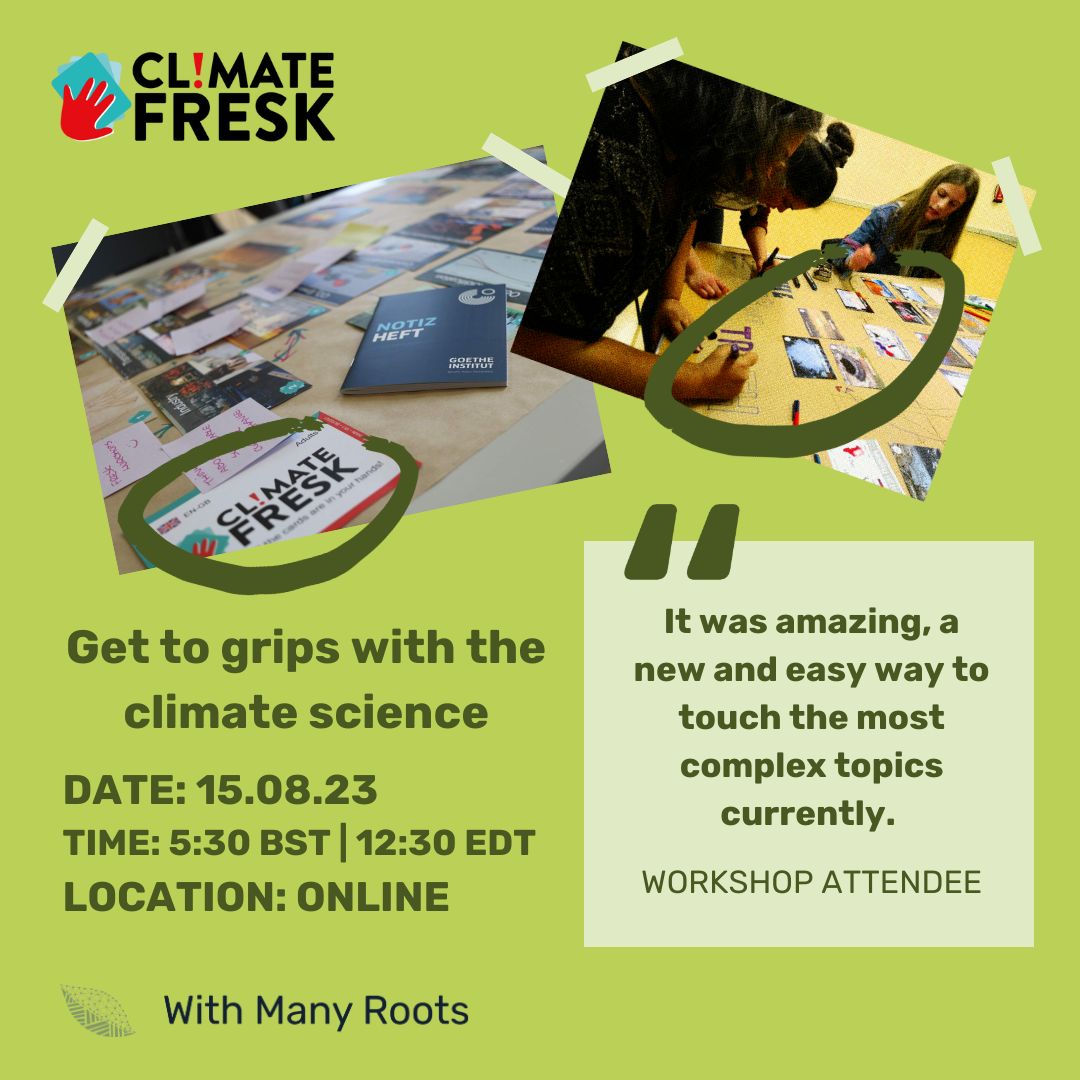 Curious to fill your knowledge gaps on the climate crisis? 
Join our next online climate science session, facilitated by Sarah Poppy Jackson on 15th August.

Link for details and registration: eventbrite.co.uk/e/get-to-grips…

#workshops #climatescience