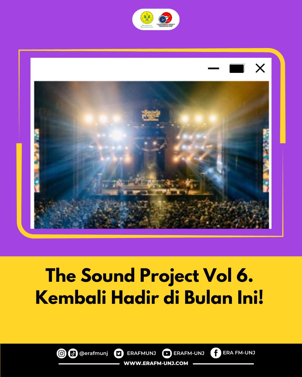 ERAFMUNJ's tweet image. Hai, Edufriend!👋

Tanggal 11-13 Agustus 2023, The Sound Project Vol.6 di Eco Park, Ancol, Jakarta Utara. Festival musik ini dimeriahkan oleh Tulus, Tiara Andini, Mahalini, Aldi Taher, Vacations (AUS) dan masih banyak yang lainnya.

#ERAFMUNJ #ERANEWS #SOUNDPROJECT