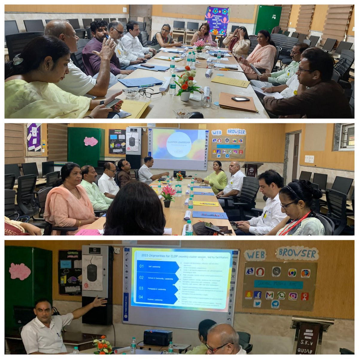 amardeepdabas1's tweet photo. #clusterleadership @Dir_Education @DIETPitampura in @DM_NorthWest at @QutabgarhSkv for #principalcollaboration on #understandingself #schoolleadership #systemresponsibility by @SCERT2021 @CreatnetEdu. Vision by @gupta_iitdelhi @AtishiAAP @PbpandeyB and action by @DelEduRevolutn https://t.co/NBHuN5SyyK