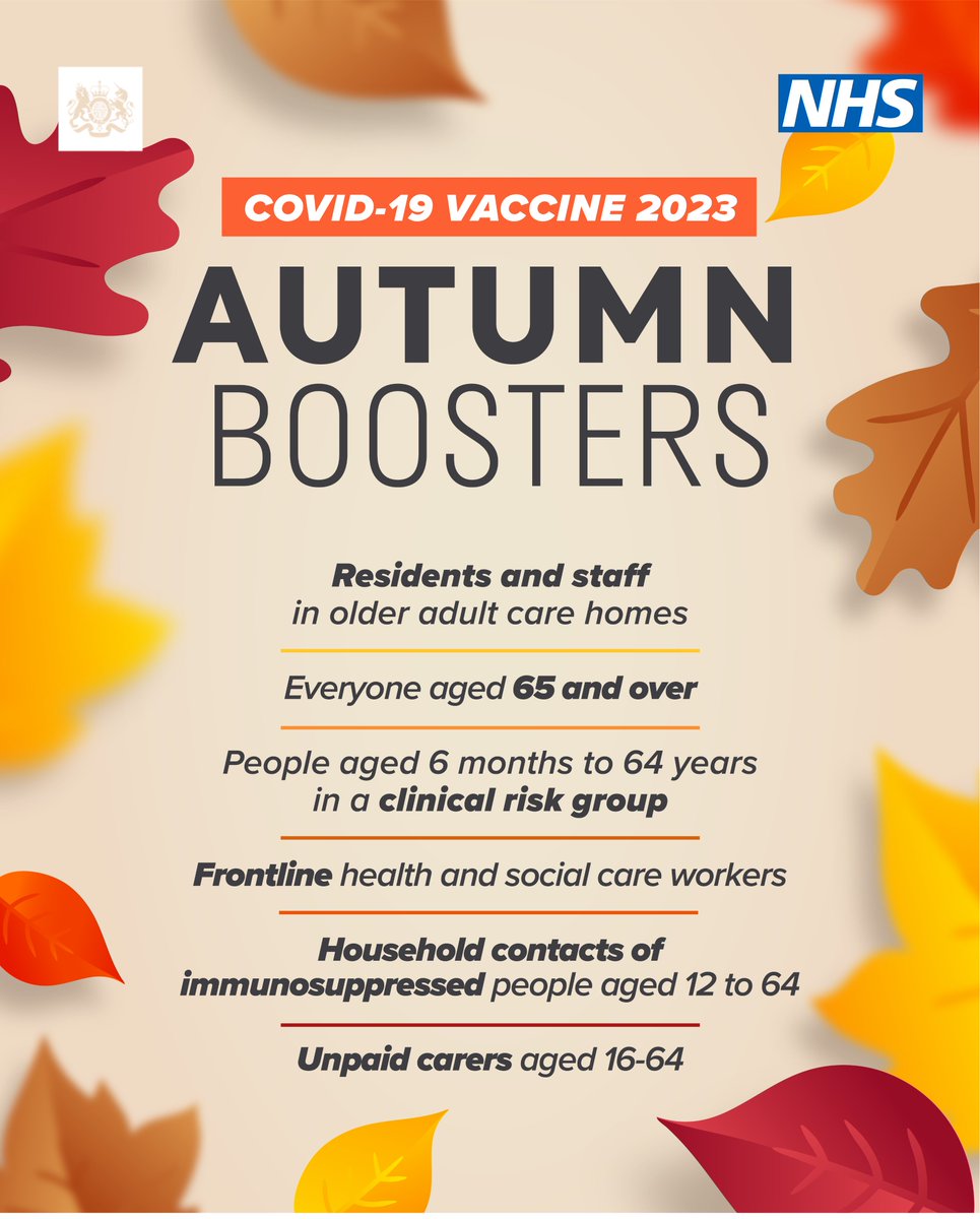 🆕 A Covid vaccine booster will be offered this autumn to people at greatest risk of getting seriously ill. This follows the latest advice from the Joint Committee on Vaccination and Immunisation (JCVI). More: gov.uk/government/new…