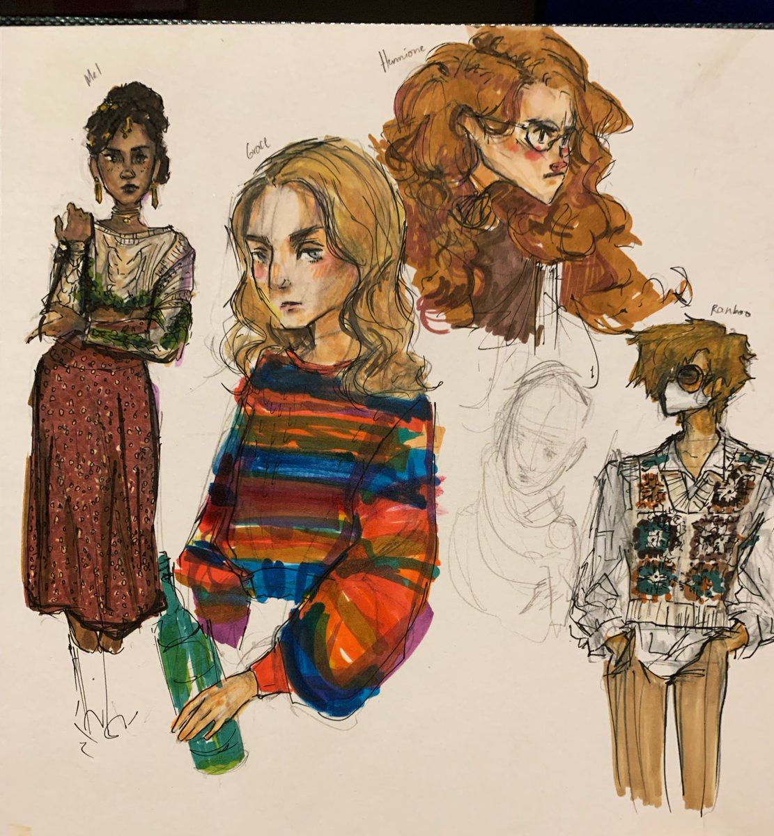 ItsKeyCat's tweet image. putting clothes from my pinterest feed on characters/people in media i’ve watched