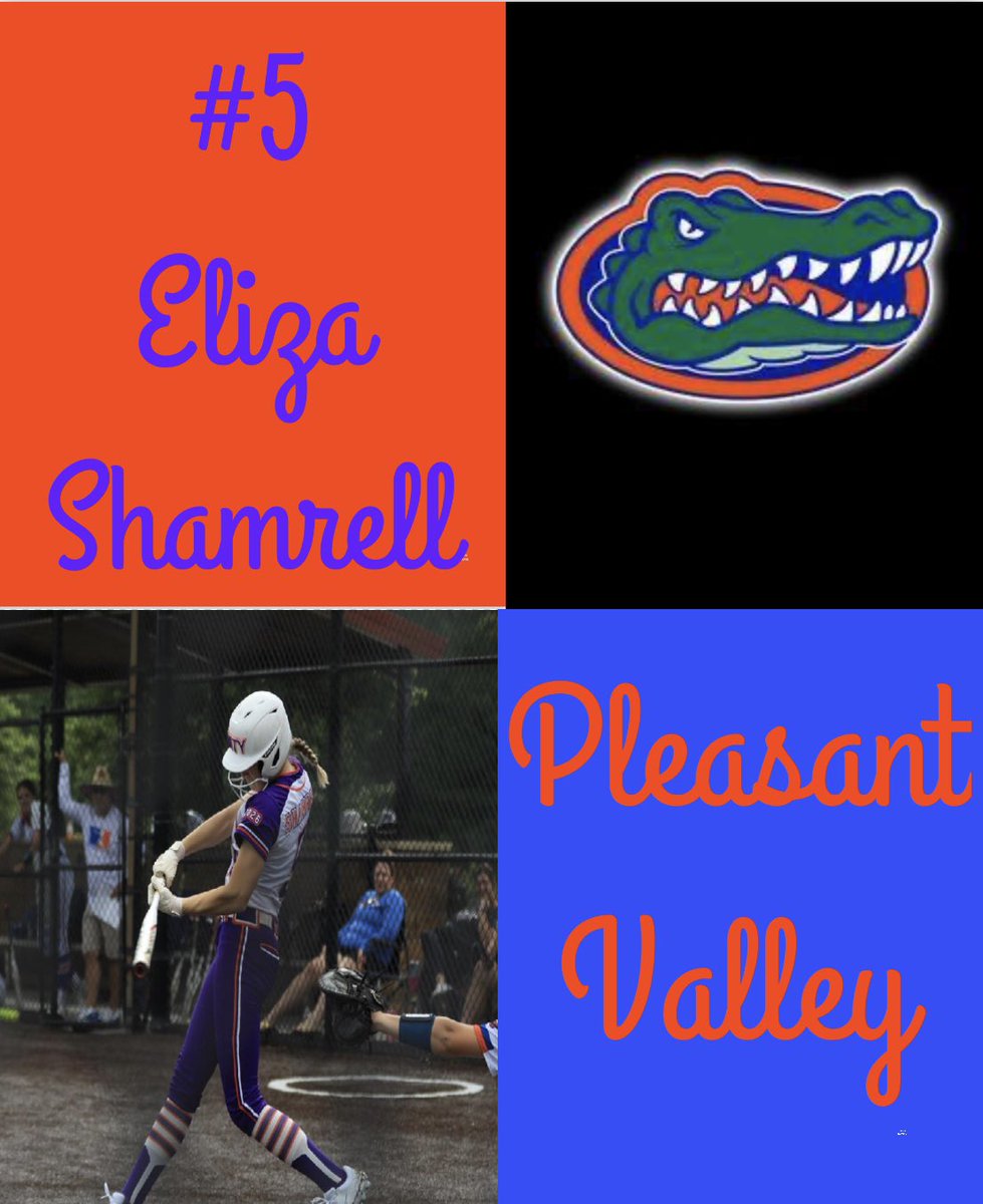 All the way from Iowa please welcome #5 Eliza Shamrell!! We fell in love with Eliza when she subbed with us in the Atlanta Legacy Showcase!! Eliza is a lefty slapper with speed that can also hit for power!! What a pick up!! #GoGators #BePremier