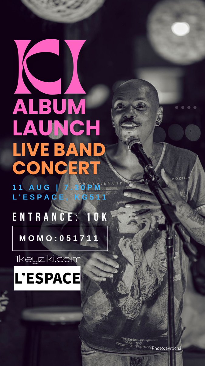 lespace_rw's tweet image. "KI" Album Launch 🚀 

Capping off his one-month Kigali Tour, the independent alternative hip hop artist, writer, poet, and actor, @1keyziki , is launching his sixth project "KI" chez nous this Friday, with a live band experience!

*Check out the album link in his bio
#livehiphop