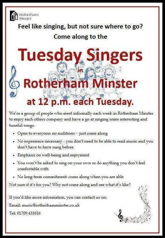 Stag_RosePPG's tweet photo. #tuesday is - vocal chords workout time. Sing for fun and your well being with the Tuesday Singers. Drop in today, 12 noon #FREE @RothMinster Connections

Go on, sing your way to better health☺️
#musicislife #singing #company #singforhealth #dosomethingdifferent 🎹🎙️🎵🎶👩🏽‍🎤🎶🎶 https://t.co/6QeoG7dyRy