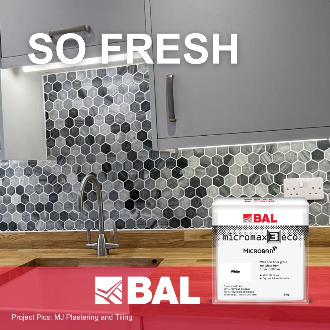 BALtiling's tweet photo. Lovely Kowloon grey hexagonal mosaic from @toppstiles @ToppsTilesTrade fixed by @plasterer_mj in Edinburgh, grouted with new BAL Micromax3 ECO grout in White πππ
A stunner! πππ
#toppstiles #toppstilestrade #hexagonalmosaic #tiles #tiling https://t.co/acP72Nc6VV
