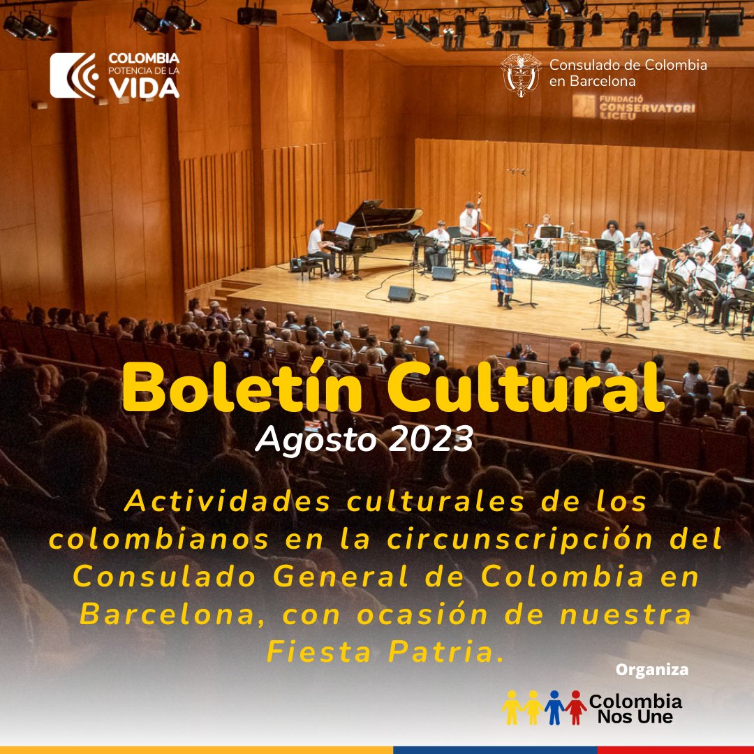 Tenemos el gusto de compartirles el Boletín Cultural del agosto. Hemos querido hacer un resumen de las actividades con ocasión del 20 de julio y resaltar el trabajo de la comunidad, en pro de fomentar culturas regionales en el exterior <a href="/ColombiaNosUne/">Colombia Nos Une</a> 
: buff.ly/450iTZ5