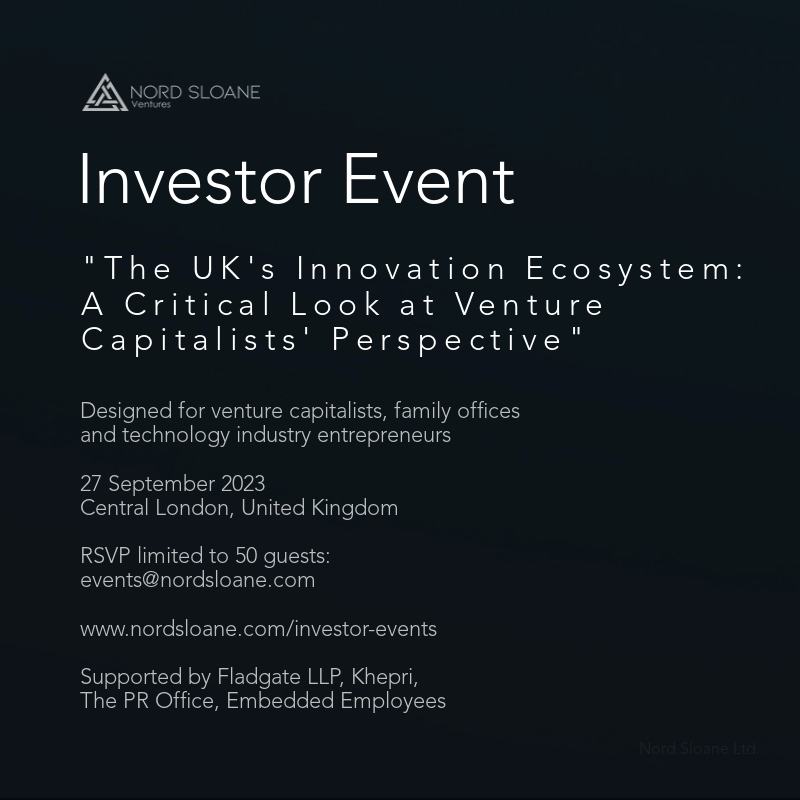 The event will cover diverse topics including start-up growth, exit strategies, legislation and taxes, challenges faced by start-ups and investors, the role of ecosystem partners, attracting companies to the UK and other topics.
nordsloane.com/event-details/…
#venturecapital
