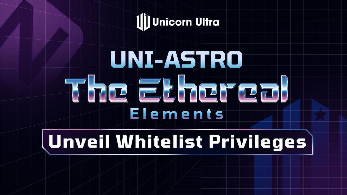 Uni Astro The Ethereal Elements: Unveil Whitelist Privileges Our fourth NFT collection is on its way, and we've prepared a special treat for those on Whitelist. 🔥 Special Privilege: Only Whitelist holders can get the super-rare Fire-themed Unicorn NFT. 🔮 Register for the…