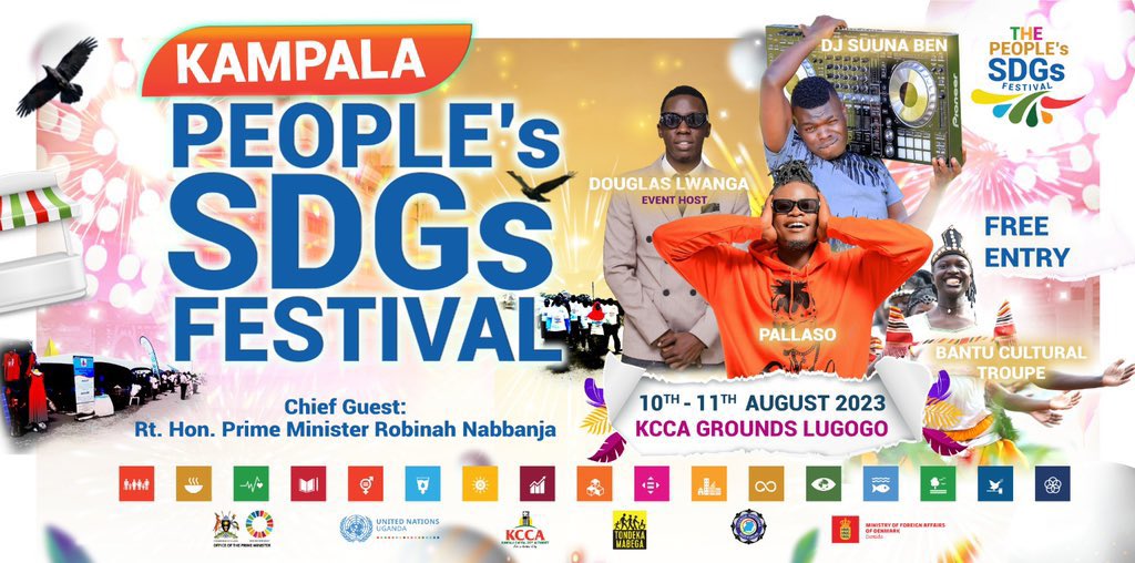 brac_uganda's tweet photo. We join @OPMUganda, @DKinUganda    to invite all Ugandans to the People’s SDG Festival scheduled for Thursday 10th &amp; Friday 11th August 2023 at KCCA Lugogo Grounds. Come learn and have fun.  See you all there! #TondekaMabega https://t.co/VSiuPQsXJ7