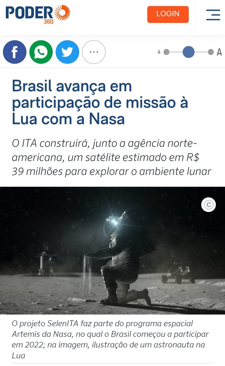 Prof_AndersonC's tweet image. Estamos embarcando em uma grande missão com a NASA para exploração Lunar.

Trata-se da Missão SelenITA, dentro do Programa Artemis da NASA, do qual o Brasil é país signatário. 

Envolvimento de Professores e Alunos ligados ao Centro Espacial ITA.