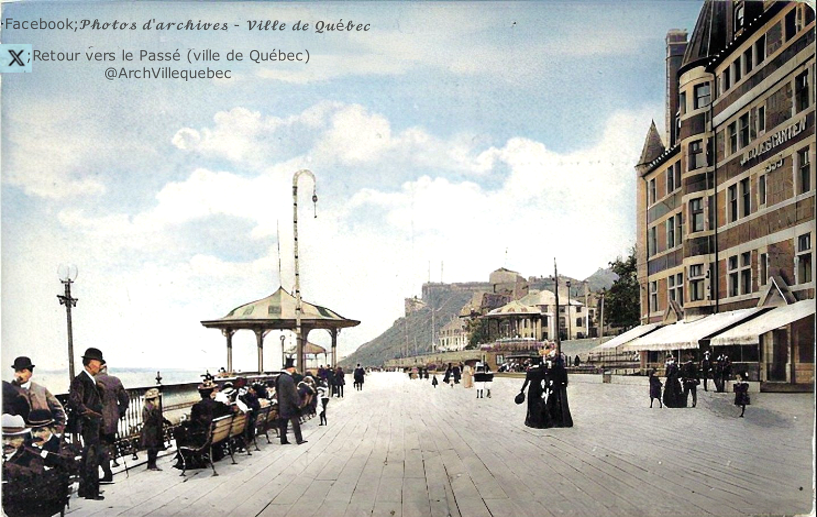 Sur la Terrasse Dufferin en 1905  #histoire #villedeQuebec #CapitaleNationale #vieuxQuebec #QuebecCity #archives #history