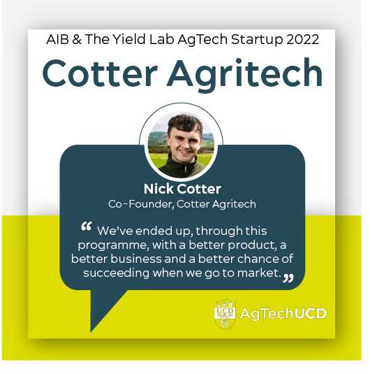 AgTechUCD Innovation Centre (@agtechucd) on Twitter photo Read what <a href="/NickCotterJr/">Nick Cotter</a> of <a href="/TheCotterCrate/">Cotter Agritech</a> had to say about the AgTechUCD #Agccelerator Programme.
Applications now open for the 2023 Programme.
APPLY HERE 🚀:
f6s.com/agtechucd-agcc…
<a href="/NovaUCD/">NovaUCD</a> Read what <a href="/NickCotterJr/">Nick Cotter</a> of <a href="/TheCotterCrate/">Cotter Agritech</a> had to say about the AgTechUCD #Agccelerator Programme.
Applications now open for the 2023 Programme.
APPLY HERE 🚀:
f6s.com/agtechucd-agcc…
<a href="/NovaUCD/">NovaUCD</a>
