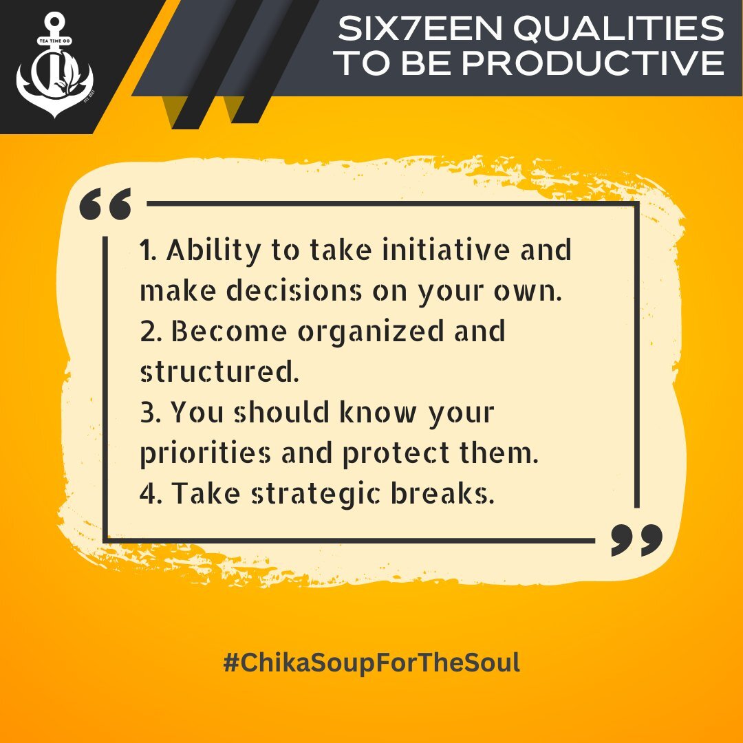 _TEATIMEOG's tweet photo. Unlocking Your Productivity Potential 🚀🌟

Master these SIX7EEN Qualities to unleash your full productivity prowess! 💪📈 

#TTOG
#HORI7ON

[🛍 &amp; 🔩] https://t.co/qeYkRxAkad