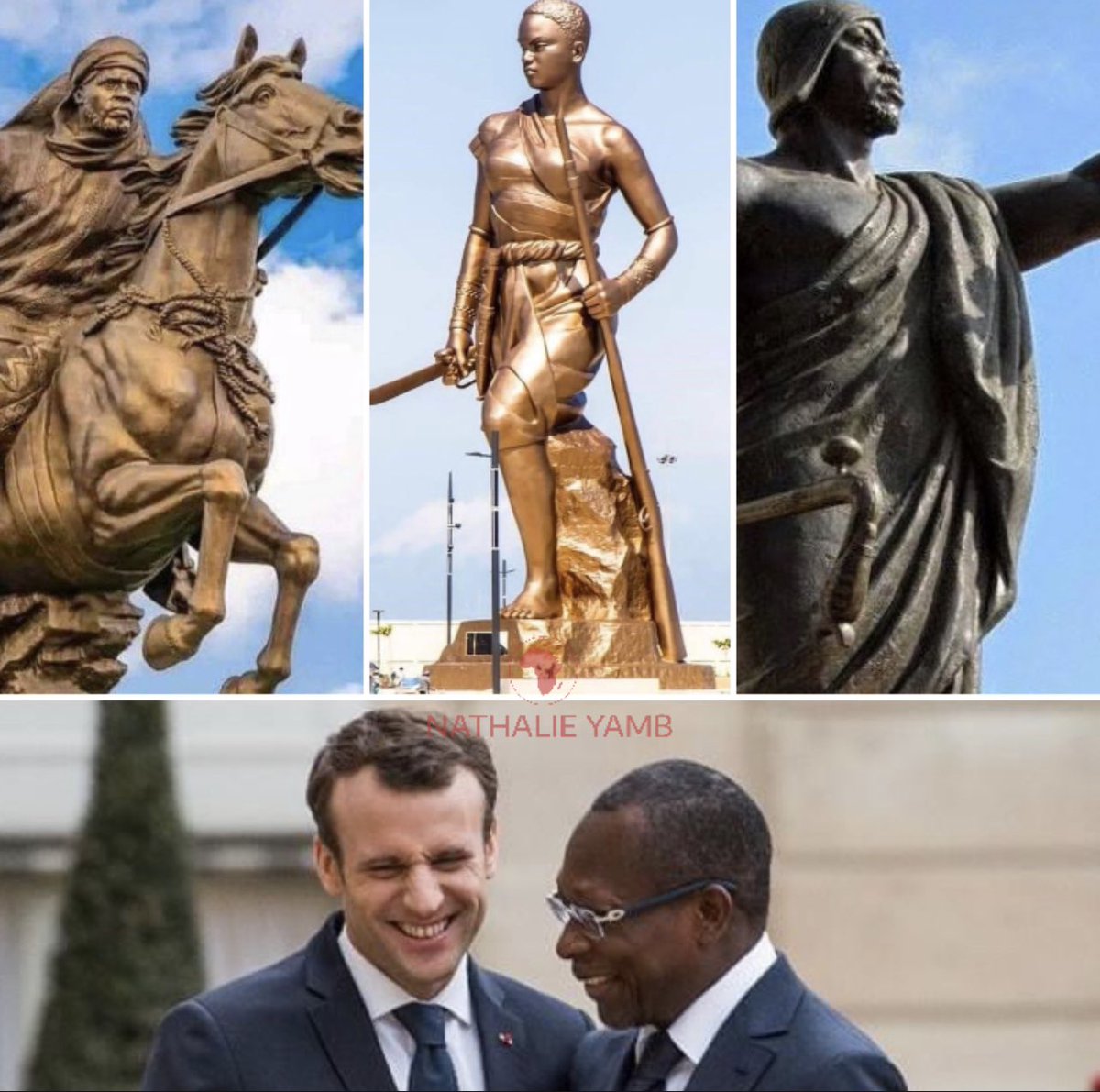 Nath_Yamb's tweet photo. 🇧🇯 Patrice Talon, le bipolaire qui prétend célébrer les héros qui ont combattu la France, comme Bio Guera, Behanzin ou les Agojie, tout en se mettant lui-même au service de la France pour combattre des Africains. Que les ancêtres nous débarrassent rapidement de ce genre de plaie à la tête de nos États!