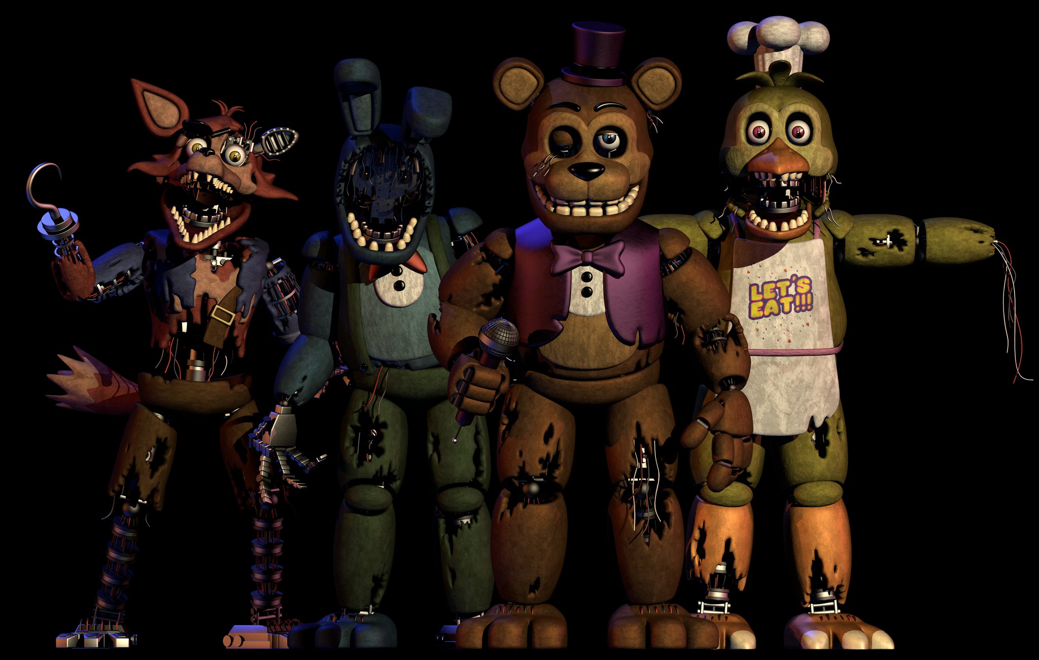 happy anniversary fnaf!! to celebrate, here's a look at stylized withered  chica and foxy : r/fivenightsatfreddys