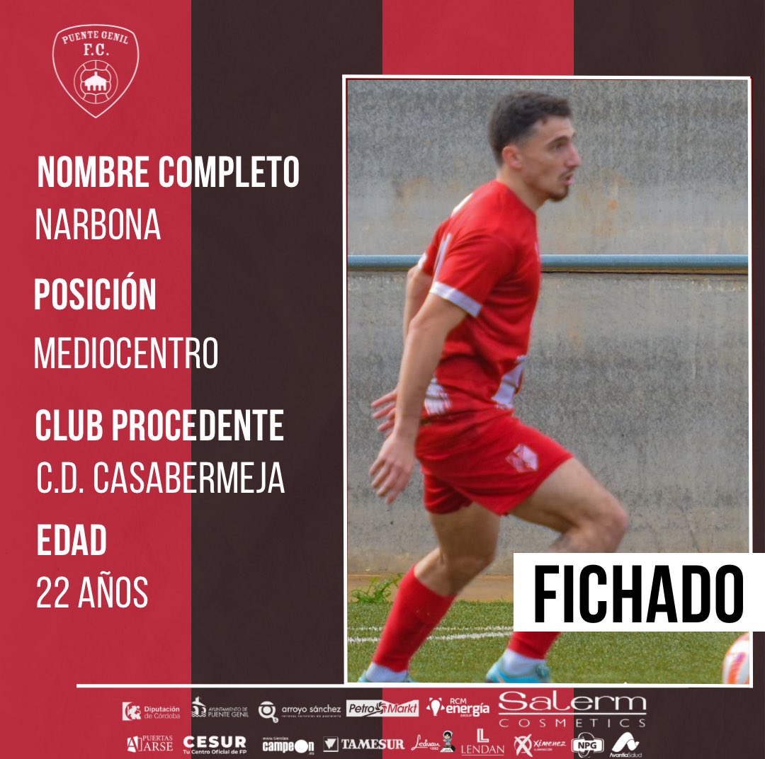 ©️𝐂𝐎𝐌𝐔𝐍𝐈𝐂𝐀𝐃𝐎 𝐎𝐅𝐈𝐂𝐈𝐀𝐋 | Narbona

Narbona se convierte en nuevo jugador del Salerm Cosmetics Puente Genil F.C.

¡Bienvenido de nuevo al Manuel Polinario!

#BienvenidoNarbona | #VamosRojillos