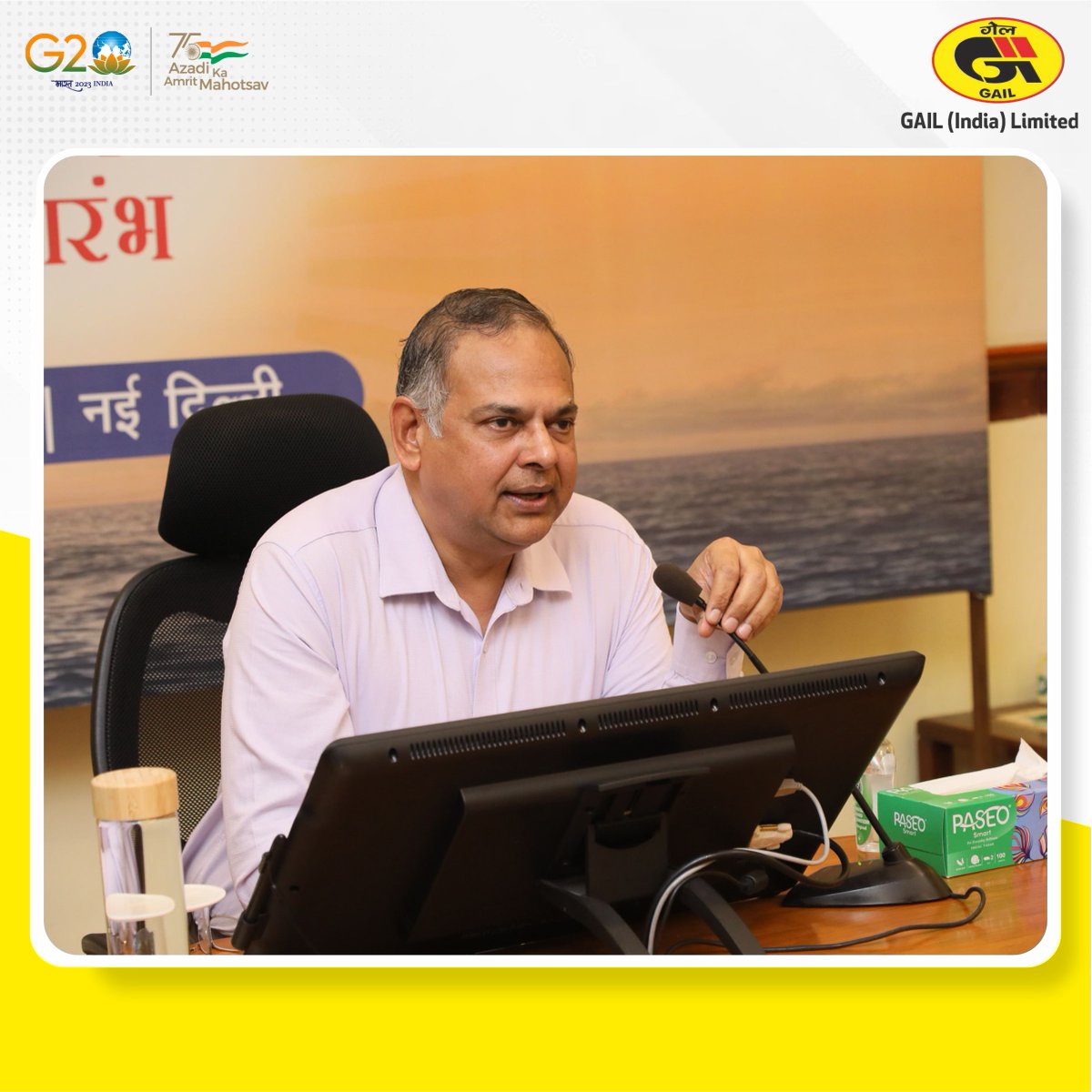 gailindia's tweet photo. Launch of #GAILSpandan - A unique employee initiative at #GAIL
Shri Sandeep Kumar Gupta, CMD, launched #WellnessHour initiative for employees on 8th August 2023 under the name #Spandan - an opportunity to prioritise the health and well-being of every #GAIL employee. The Monthly Wellness Hour initiative inspires every GAILian to come together and focus on their physical, emotional, and mental well-being.
At the launch event, Shri Sandeep Kumar Gupta, CMD inspired employees to participate wholeheartedly and benefit from this initiative, exclusively designed for GAIL employees across all site offices.
#GAILSpandan #EnergizingPossibilities #healthandwellness #G20 #aazadikaamritmahotsav